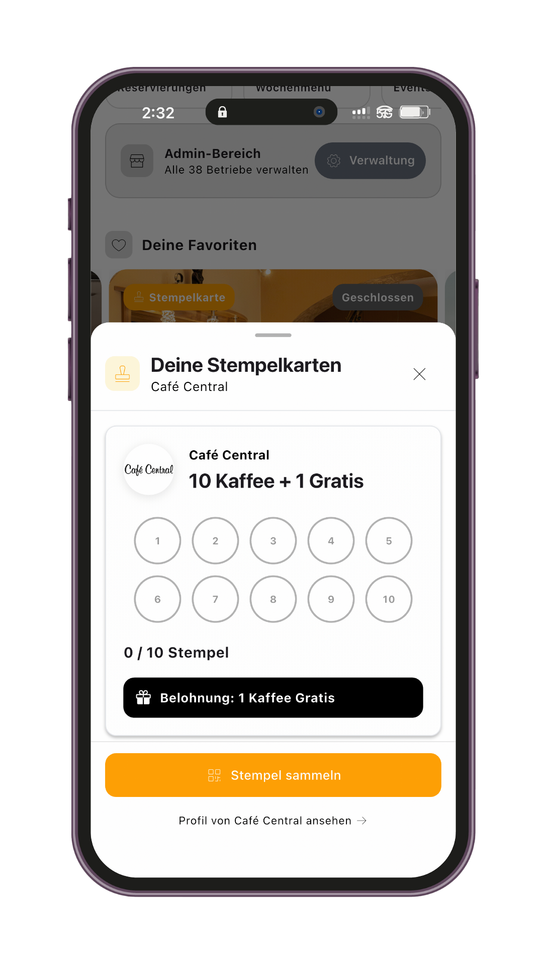 Digitale Stempelkarte